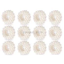 Towel Rings Napkin Ring 12-Piece Set White Pearl Wedding Napkin Buckle Table Decoration 240321