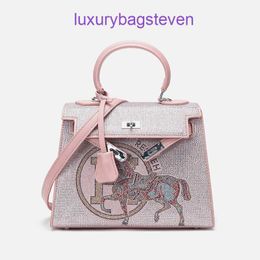 Hremms Kelyys High end Handle Purse Soft Leather Crossbody for women Rhinestone second generation bag handbag 2024 new net red versatil Original 1:1 with real logo box