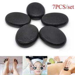 Face Massager 1/7 piece hot stone massage set heater box for relieving back pain health care lava basalt circular massage tool stone 240321