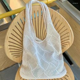 Shopping Bags 2024 Summer Women Straw Bag Large Capacity Hand-made Hollow Beach For Hand Supermarket