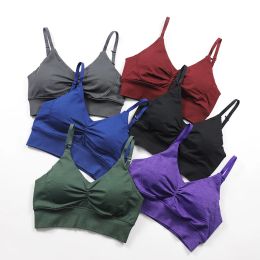 Bras Women's Convertible Racerback Sports Bras Effortless Micro Bralette Seamless Yoga Bra Gym Crop Top Push Up Sport Bra Workout Top