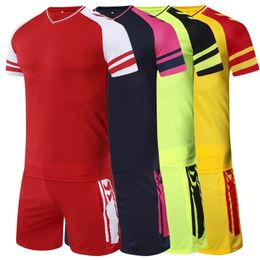 Boys girls Football Jersey tracksuit Child Soccer jerseys shirts Sports Uniforms Adult Men Play Ball Sportswear 5 colors 240307