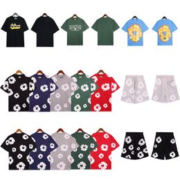 Designers Cotton Shirt denims t shirt tears t shirt Men Women Casual Shorts Sleeve Shirt Luxurys Clothing High Street shorts Tracksuit