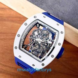 Designer RM Wrist Watch Collection Rm055 Automatic Mechanical Watch Rm055 White Ceramic Japan Limited Edition Fashion Leisure Business Chronograph