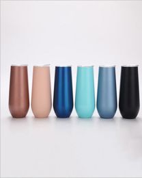 Champagne Glasses Eggshell Water Bottle Tumblers Stainless Steel Tumbler 6OZ Vacuum Insulated Glass fast sea BWC11838096295