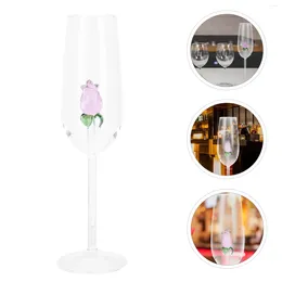 Wine Glasses Wedding Glass Rose Flower Toasting Flute Flutes For Anniversary Party Decoration Elegant Crystal Goblets
