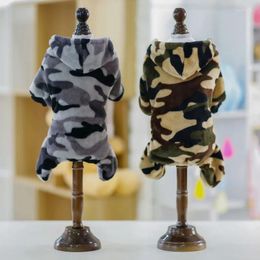 Dog Apparel 10PC/Lot Camouflage Clothes Winter Warm Jumpsuit Soft Fleece Pyjamas For Small Dogs Coat Pet Outfits