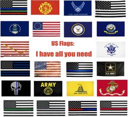 USA Flags US Army Banner Airforce Marine Corp Navy y Ross Flag Dont Tread On Me Flags Thin xxx Line Flag GWA9032079745