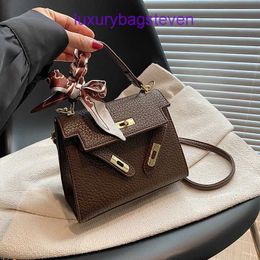 Hremms Kelyys High end Handle Purse Soft Leather Crossbody for women feeling bag stylish mini portable womens 2024 autumn winter new Original 1:1 with real logo and box