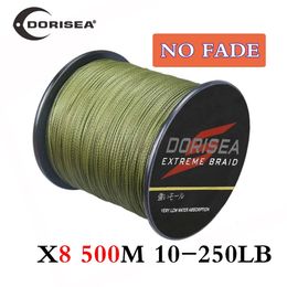 DORISEA NO FADE 8 Strands 500M 10250LB PE Extreme Multifilame Braided Fish Line Wire Pescaria Material De Pesca 240313