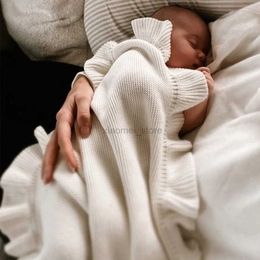 Quilts Newborn Knit Blanket Organic Milk Frill Blankets Crochet Wool Blanket Baby Bath Towel Cobertor Bebe Muslin Swaddle 240321