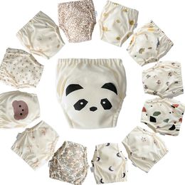 10pcs Baby Reusable Diapers 4 Layer Waterproof Cotton Diaper Panties Breathable Training Shorts Underwear Pants Nappies 240403