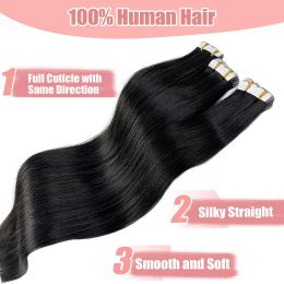 Extensions Straight Mini Tape In Human Hair Extensions 1626inches 100% Natural Real Invisible Adhesive Tape ins For Women