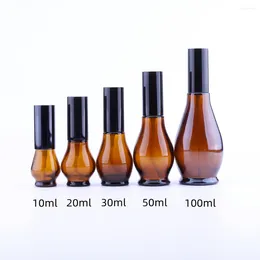 Storage Bottles 120pcs 10ml/ 20ml/30ml/50ml/100ml Refillable Press Pump Glass Spray Bottle Oils Liquid Container Perfume Atomizer Travel