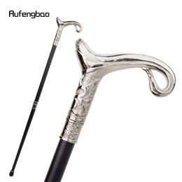 White Luxury Curve Line Type Walking Cane Fashion Decorative Walking Stick Gentleman Elegant Cosplay Cane Knob Crosier 93cm 240314