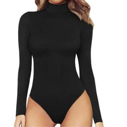 New High Necked Long Sleeved Top Women's Sexy Thong Jumpsuit Bottom