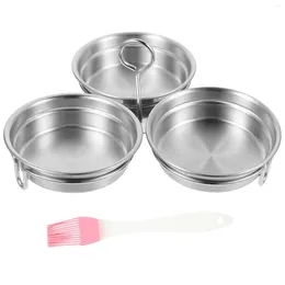 Double Boilers 2 Pcs Stainless Steel Egg Steamer Griddle Pan Steaming Mold Ring Shaping Home Poacher