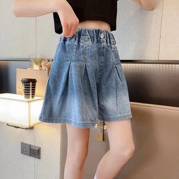 Shorts Baby Girls Clothes Summer Casual Teen Children Denim Elastic Waist Pants Toddler Kids Short Solid Color