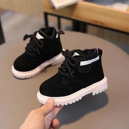 Walking Shoes Kids Children Casual Cozy Fashion Leather Soft Anti-Slip Boots Warm Outdoor Ankle For Winter Christmas Gift