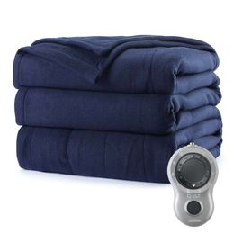 Sunbeam Heated Electric Blanket, Bedding, Full, Fleece, Poseidon Blue