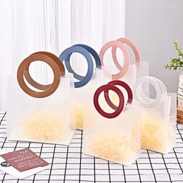 Storage Bags 10Pcs Clear Handbag Reusable Gift With Handle Transparent Plastic Tote Wrap Bag Shopping For Party Wedding Birthday