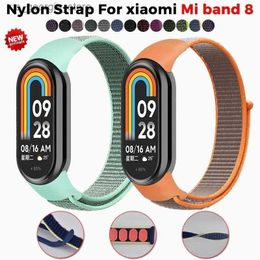 Watch Bands Nylon Strap for Xiaomi Mi Band 8 Multicolour Bracelet Soft band Miband Wristband Sport Loop Mi Band8 Accessories Y240321