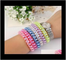 55Cm Kawaii Telephone Wire Cord Gum Headband Tie Girls Elastic Band Ring Rope Woman Candy Color Bracelet Stretchy Scrunchy Uchc5 A9550391