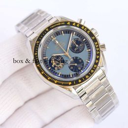 Om Fashion Watches Herren Montre Diamond Movement Luxus Super Moon Blue Mechanical Men's Watch 304.93.44.52.03.002 Montredelu 303