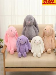 DHL Easter Bunny 12inch 30cm Plush Filled Toy Creative Doll Soft Long Ear Rabbit Animal Kids Baby Valentines Day Birthday Gift FY77484113