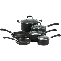 Cookware Sets Cooking Pots Non Stick Ultimate Hard Anodized Nonstick Set 10 Piece Induction Oven Safe 400F And Pans Kitchen