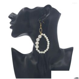 Dangle Chandelier Earrings Simple Geometry Imitation Pearl 2024 Accessories Wholesale Jewellery Female Long Bijoux Gift Drop Delivery Otev0
