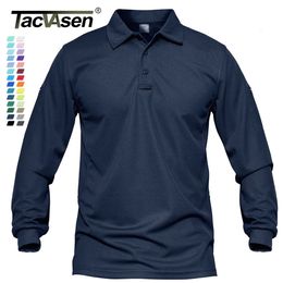 TACVASEN Men Tactical T-shirts Work Polos Summer Quick Dry T-shirts Long Sleeve Lightweight Pique Jersey Golf T-shirts Tee Tops 240315