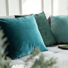 Pillow Multi Size Blue Throw Cover Velvet Solid Colour Comfortable 45x45cm For Living Room Sofa Car Nordic Home Decor