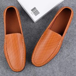 Casual Shoes Handmade Men Loafers Leather Boat Lightweight Man Driving Slip-On Flats Fashion Mocasines Leisure Walk