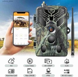 Hunting Trail Cameras 4K real-time video application tracking cloud service wildlife hunting camera streaming 4G wireless 30MP night Q240321