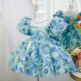 Design Kids Dresses for Girls Clothes Children Clothing Flower Princess Costume Evening Party Gown For Baby Girl 210Y 240311