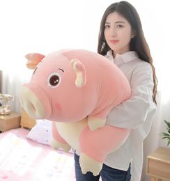kawaii pink pig plush toy giant girl holding sleeping pillow doll long strip piggy pillow for girl sweet gift 43inch 110cm DY506061464809