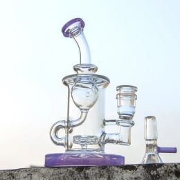 2021 Unique Klein Bong Small Hookahs Heady Glass Recycler Bongs Water Pipes Showerhead Perc Oil Dab Rigs Bubbler Pipes With Bowl XL-2071 LL