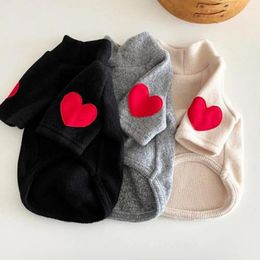 Dog Apparel Heart Pattern Pet Sweater Stylish Pullover With Love For Small Dogs Warm Winter Clothing Cats Teddy