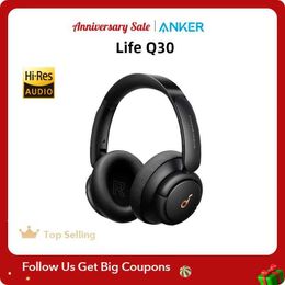 Cell Phone Earphones Anker Soundcore Life Q30 Hybrid Active Noise Cancellation Multimode Wireless Bluetooth Headphones High Resolution Sound 40H Q240321