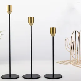 Candle Holders Mini Gold Black Luxury Plating Metal Candlestick Candles Velas Holder Home Decoration Accessories Wedding Porta