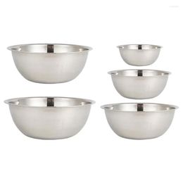 Dinnerware Sets 5Pcs Stainless Steel Salad Mixing Bowl Mtifunctional Basin For Cooking Baking Drop Delivery Home Garden Kitchen Dining Otca2