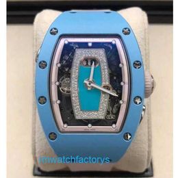 Exciting Exclusive Wristwatch RM Watch Rm037 Automatic Mechanical Watch Rm037 Blue Ceramic Womens Fashion Leisure Sports Machinery Wrist