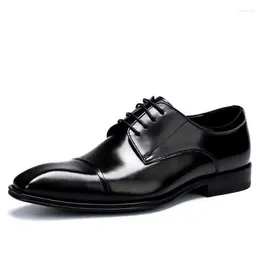 Casual Shoes Square Head Business Office Comfortable For Men Fashionable Classic Three Joint Oxford Men's Leather