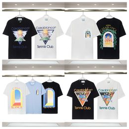 Casablanc-s Tshirts Fashion T Shirt Men Women Designers T-shirts Tees Apparel Tops Man S Casual Chest Letter Shirt Luxury Clothing Street Shirts