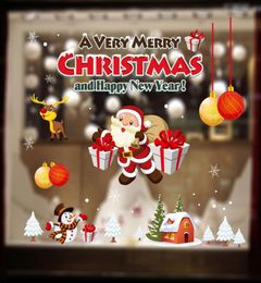 Wall Stickers Removable Window Sticker Christmas Decoration Interior Shopwindow Decals Santa Elk Kids Room Year7721171