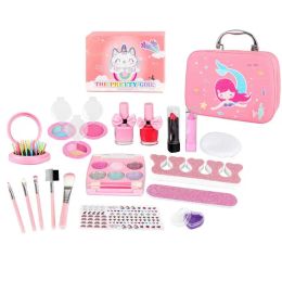 Tools Girls Makeup Bag Toys Toddler Girl Makeup Kit Cosmetic Toys With Eyeshadow Palette Skin Friendly MakeUp Kit Christmas Birthday