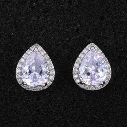 Cao Shis Best-selling Earrings Exquisite Drop Shaped Zircon Womens Straight