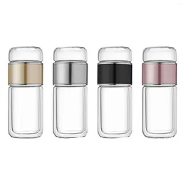 Water Bottles High Borosilicate Glass Tea Infuser Bottle For Loose Leaf 350ml Portable & Cold Tumbler Business Home Office