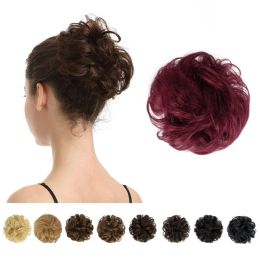 Chignon Messy Round Bun Elastic Ponytail Extended Curls Bun Hair Slices For Daughter Donut Hair Slices